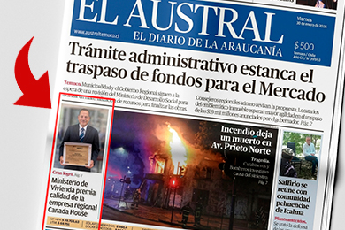 Noticia Agradecemos al medio El Austral por la divulgación de su nota: “construcción industrializada marca hito: Minvu reconoce a empresario local por innovador proyecto”.
